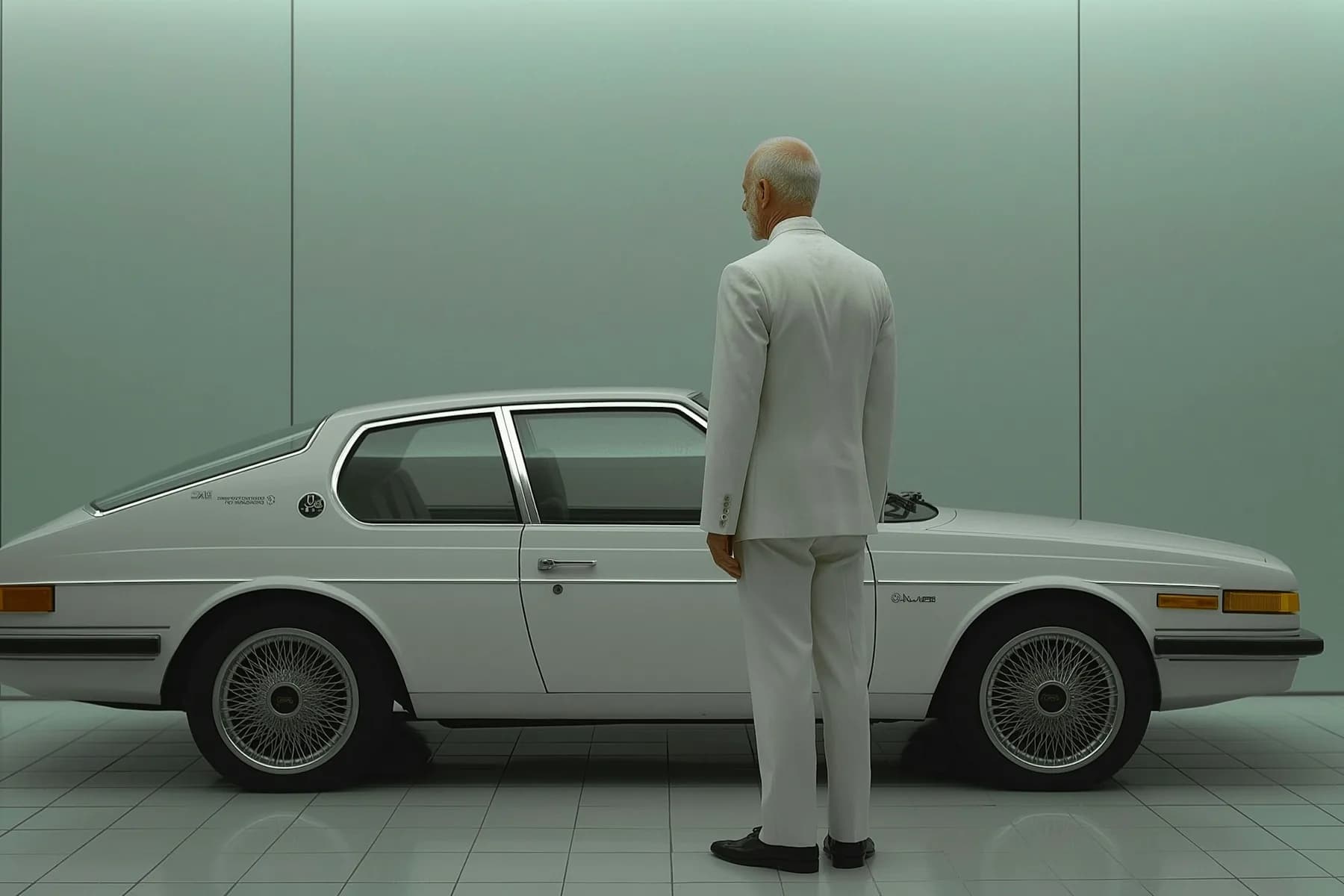 Man with Vintage Car